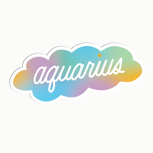 Aquarius Gradient Clear Die Cut Sticker