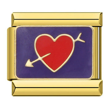 Gold Cupid Heart Italian Charm