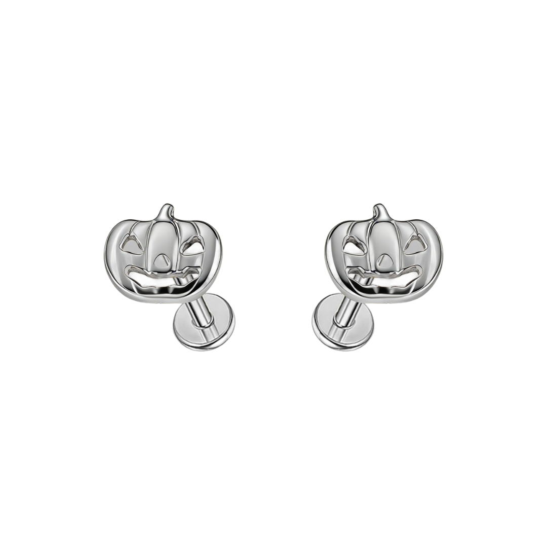 Jack-O-Lantern Flat-Back Stud (Single or Pair)