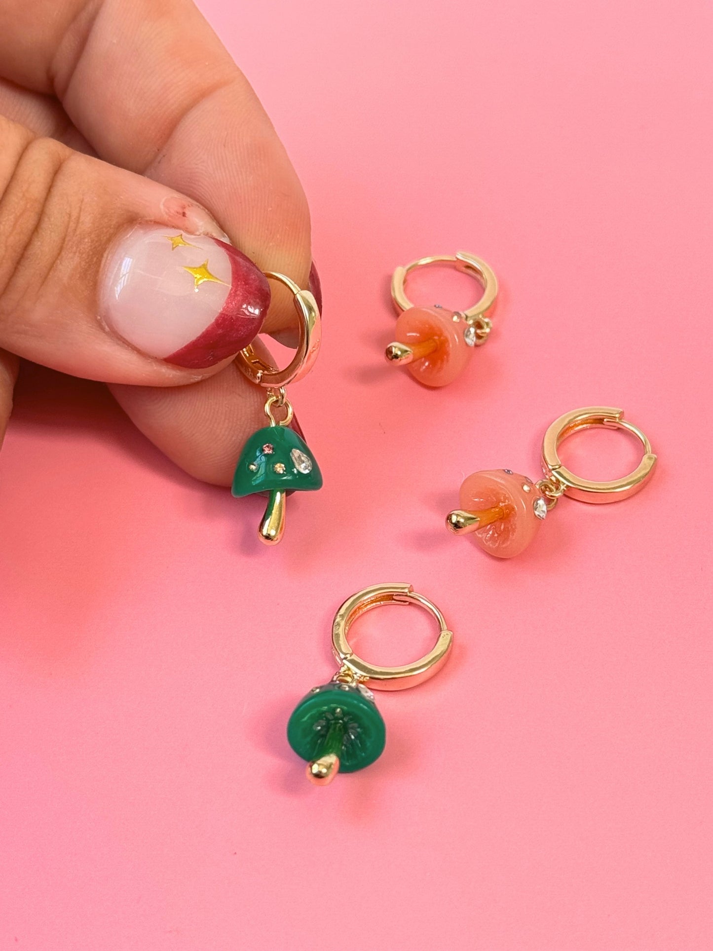 Bejeweled Mushroom Huggies