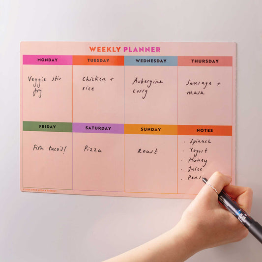 Medium Magnetic Weekly Planner - Rainbow Grid