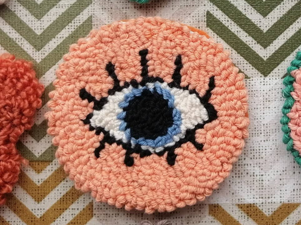 Protection Eye Punch Needle Car Coaster