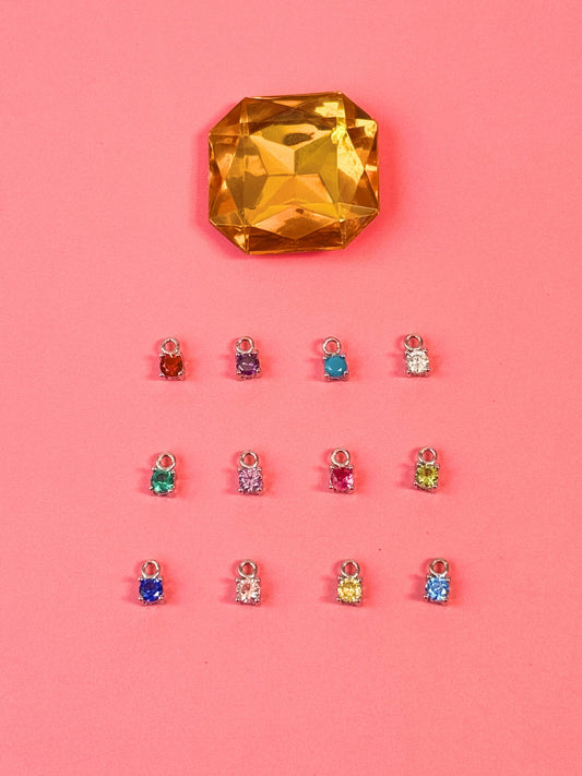 Mini Silver Birthstone Charms