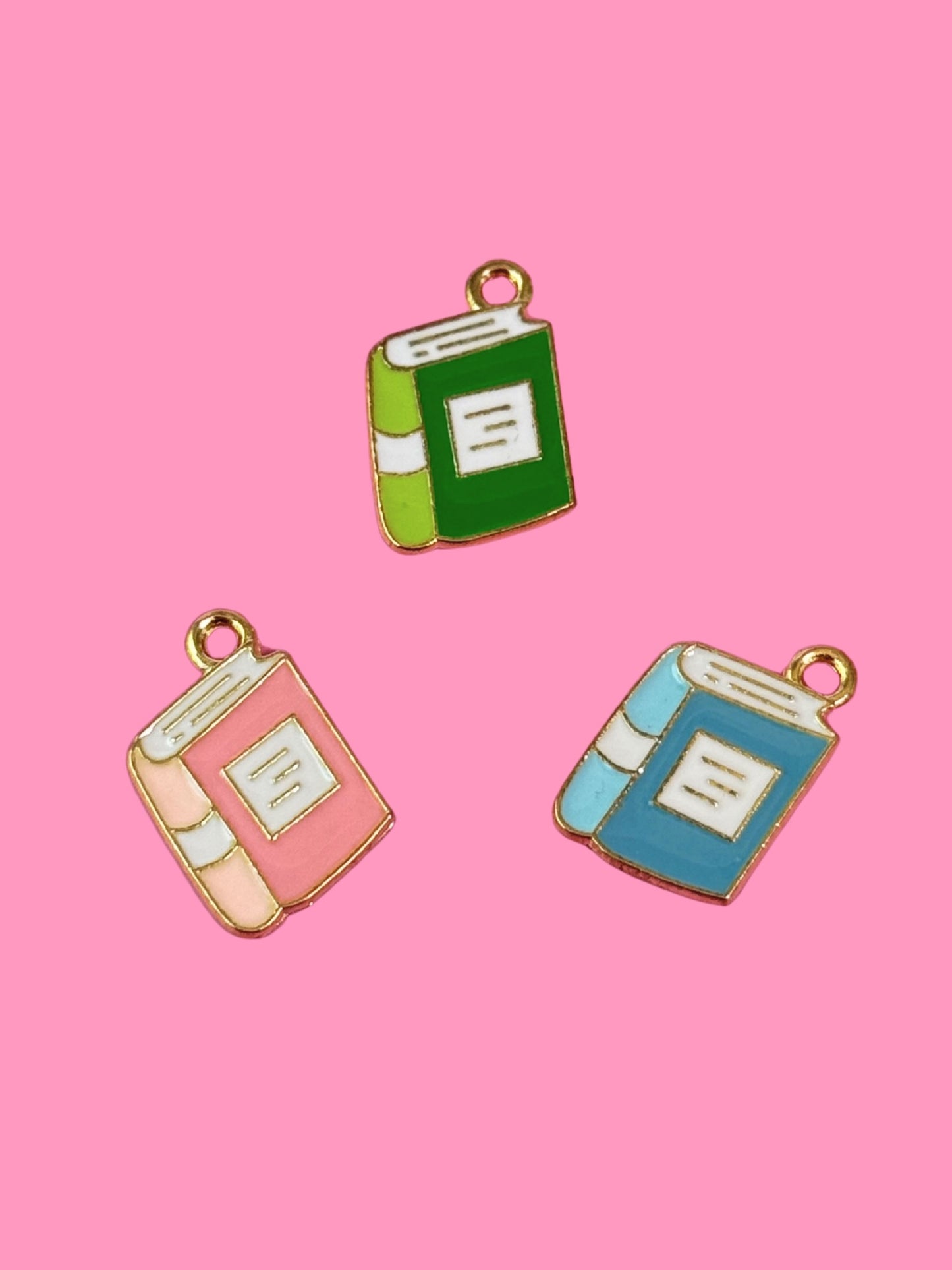 Enamel Book Gold Charm