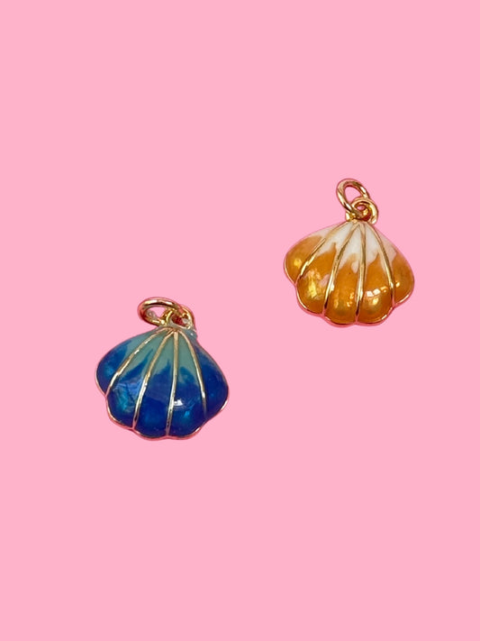 Enamel Seashell Gold Charm