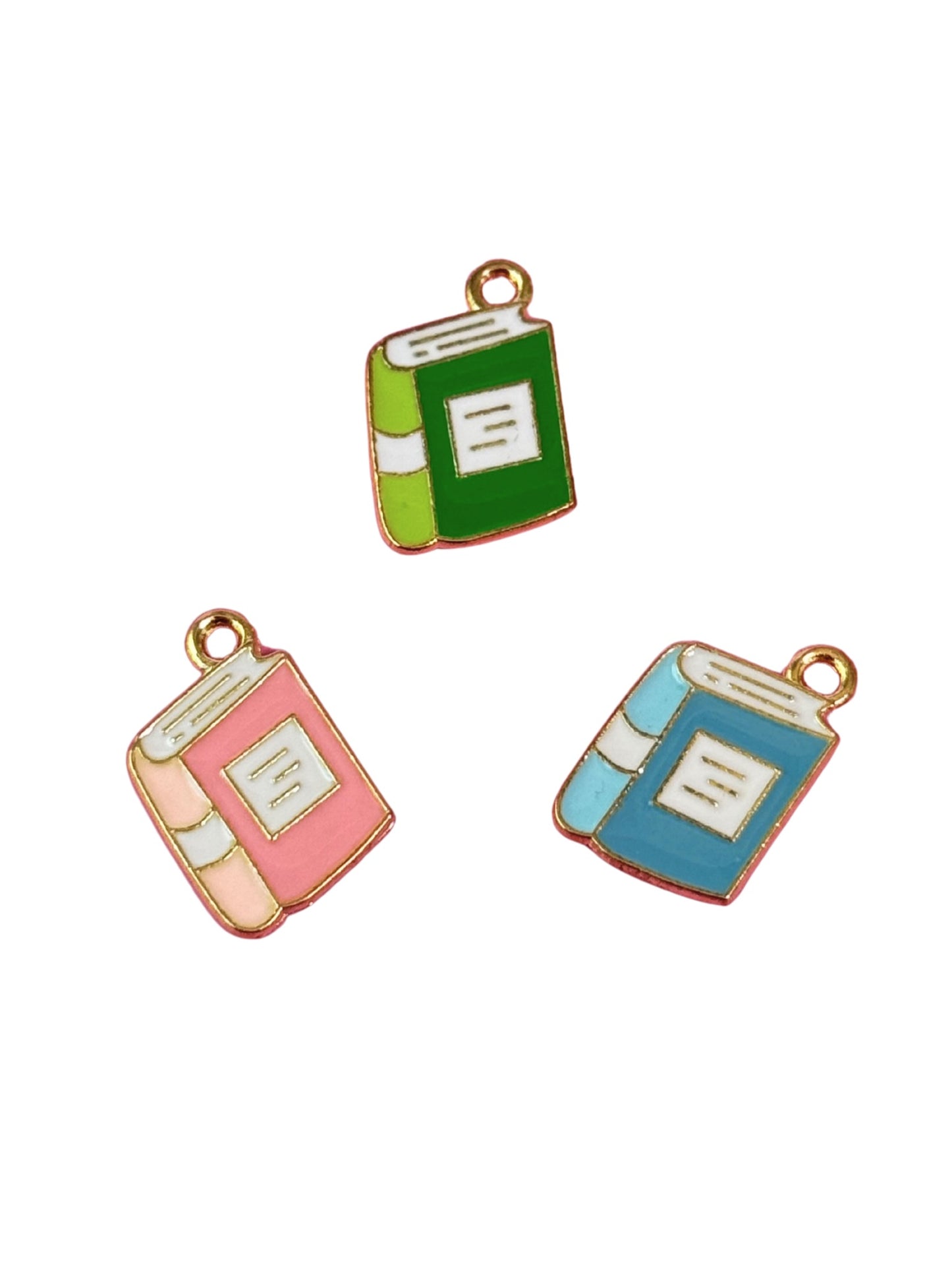 Enamel Book Gold Charm