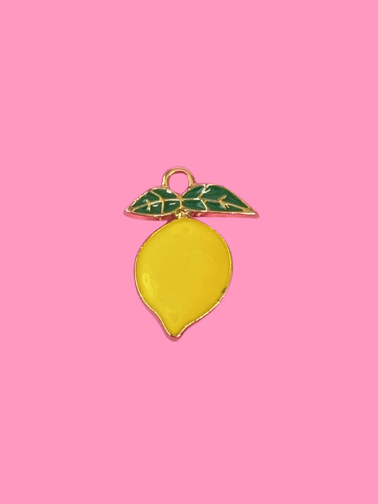 Enamel Lemon Gold Charm