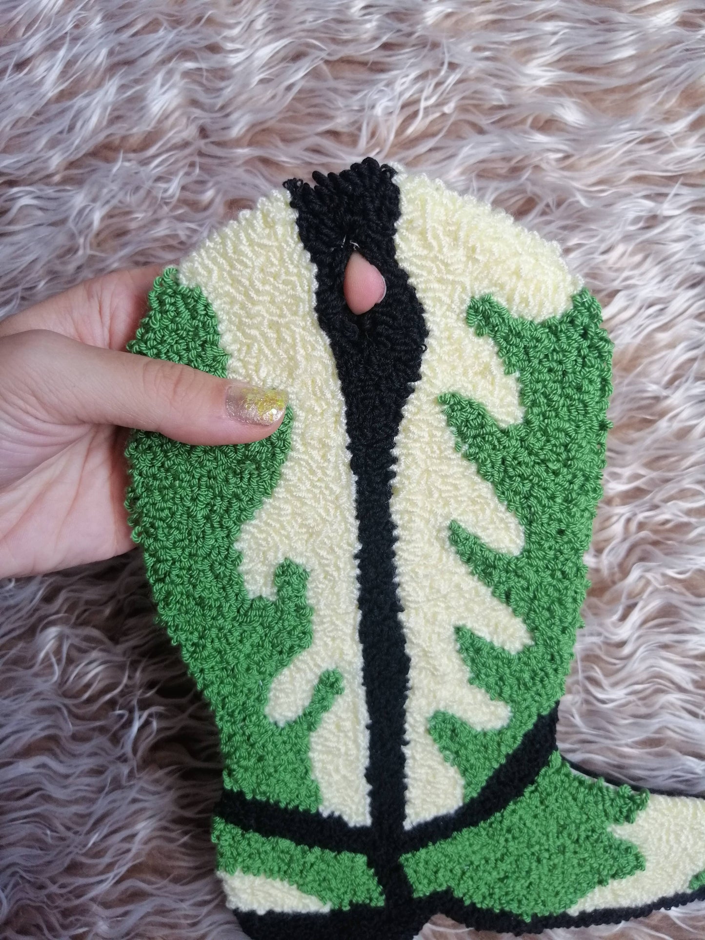 Cowboy Boot Punch Needle Wall Hanging