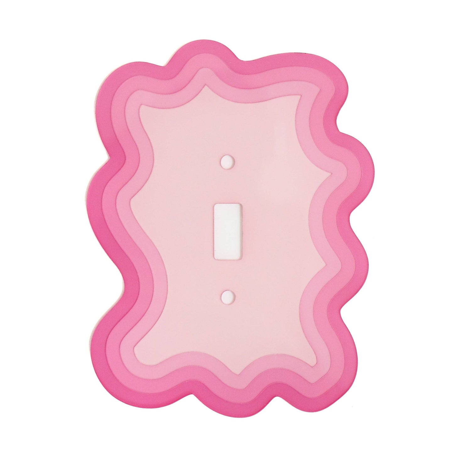 Pink Squiggle Light Switch Plate