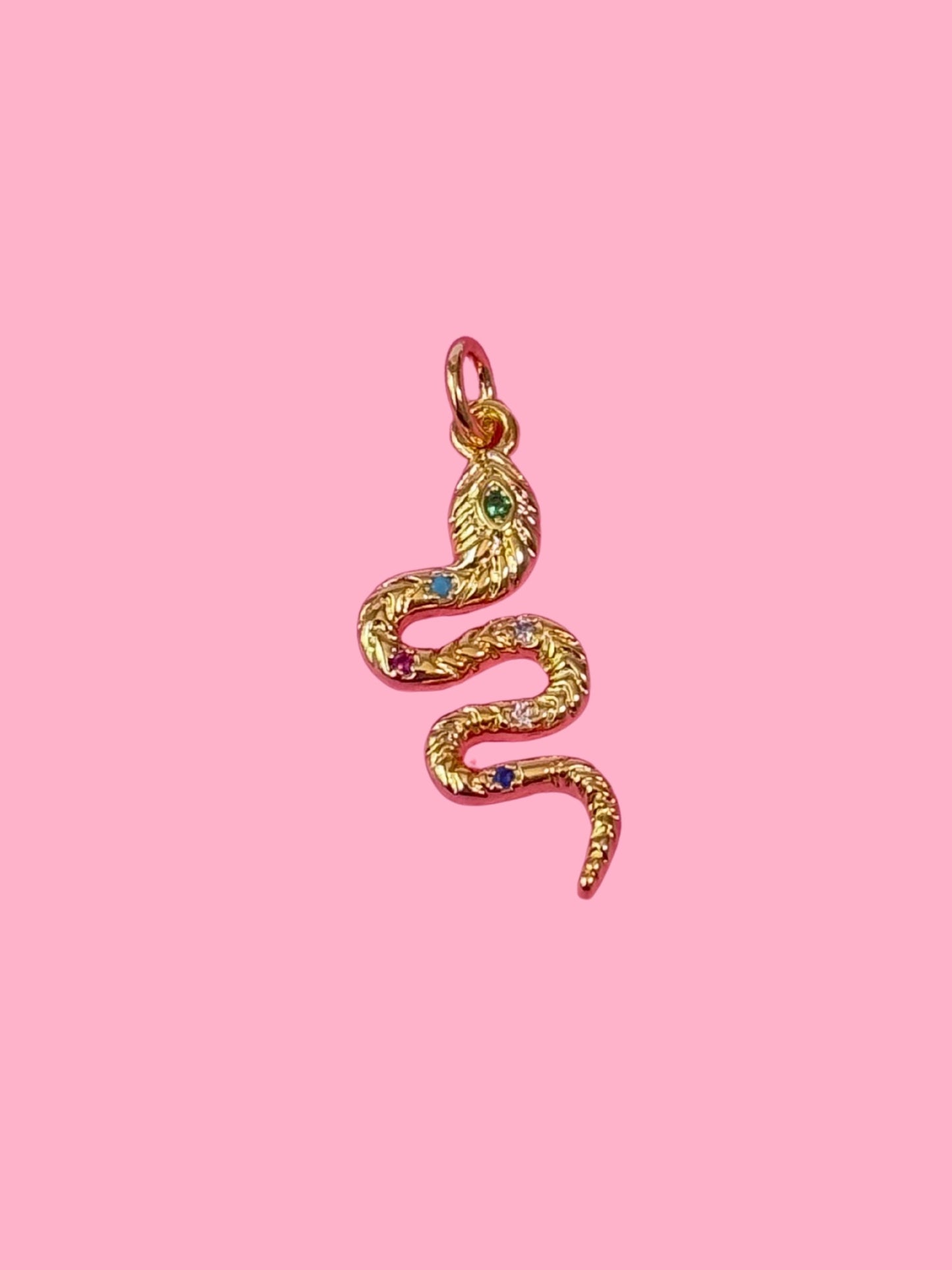 Wavy Serpent Gold Charm