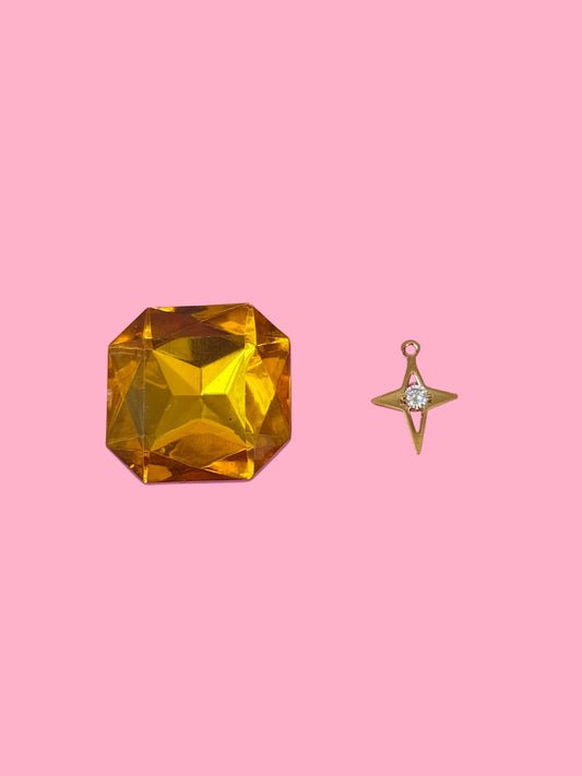 Diamond Star Gold Charm