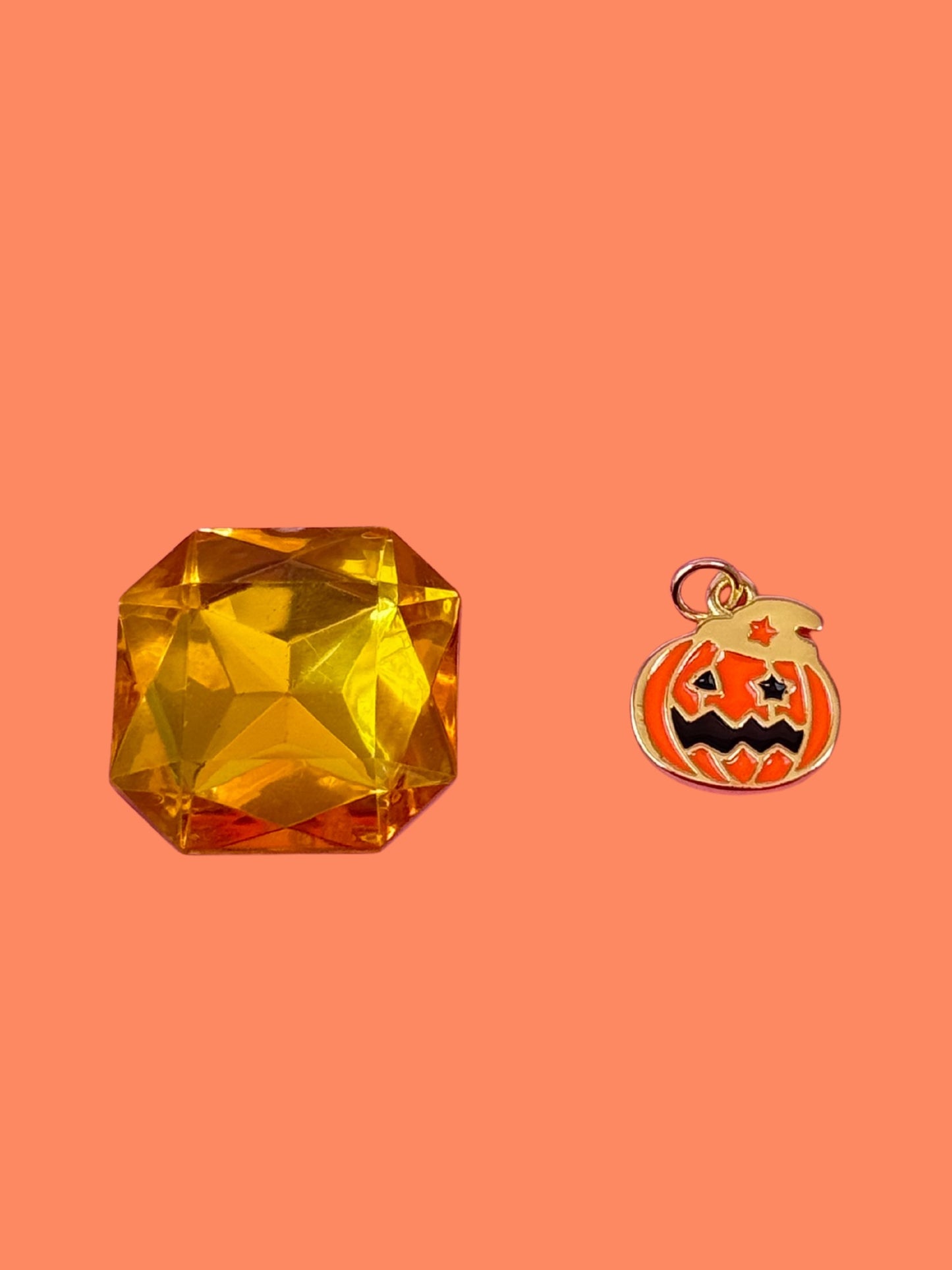 Enamel Pumpkin Gold Charm
