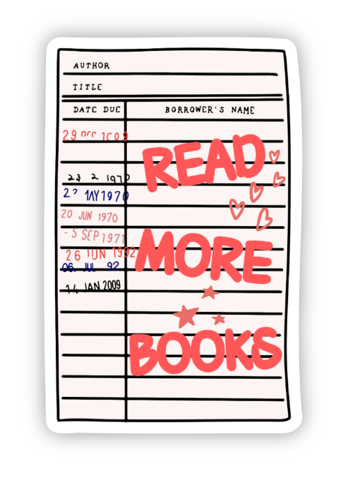 Read More Books Library Card Sticker
