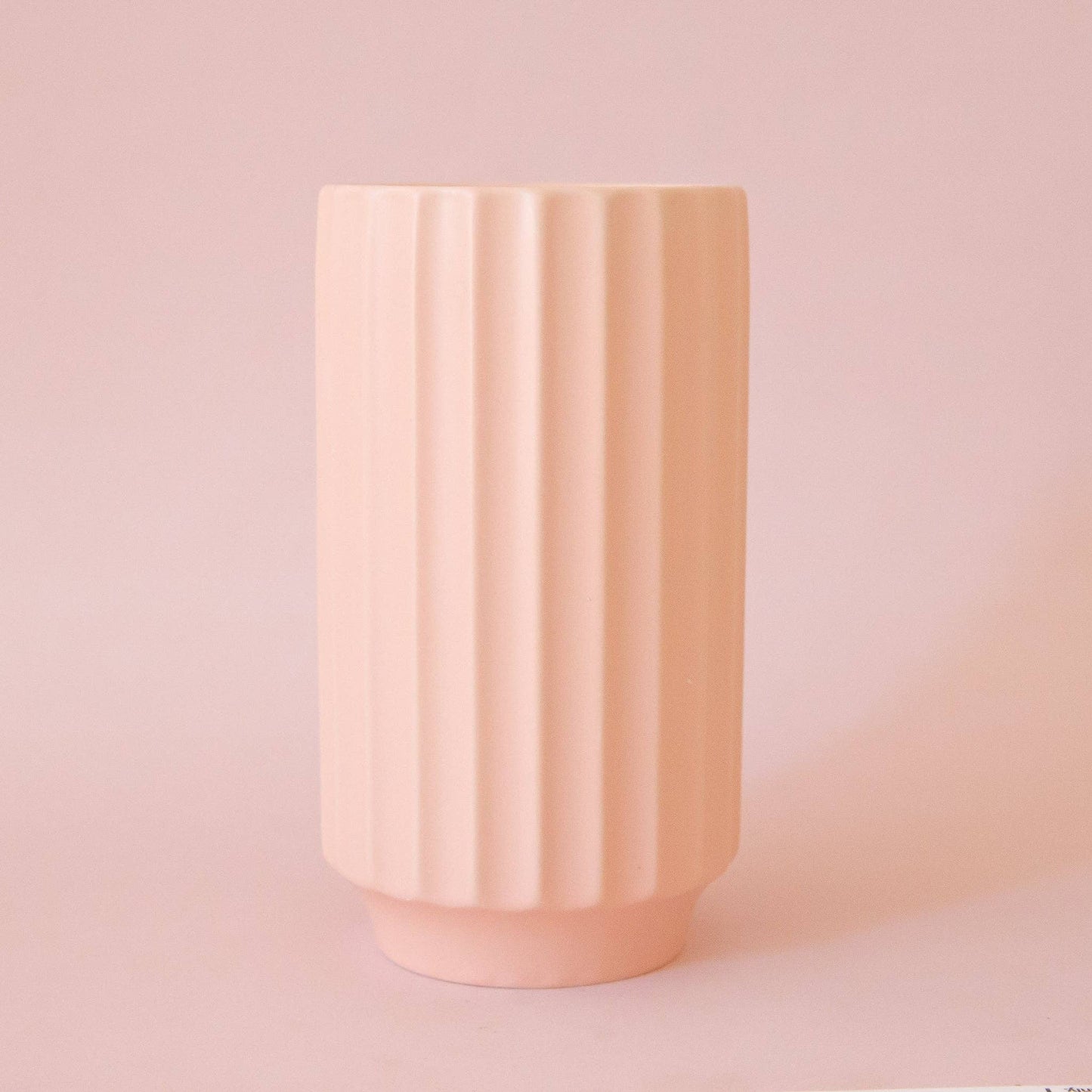 Petal Pink Monroe Ceramic Fluted Vase