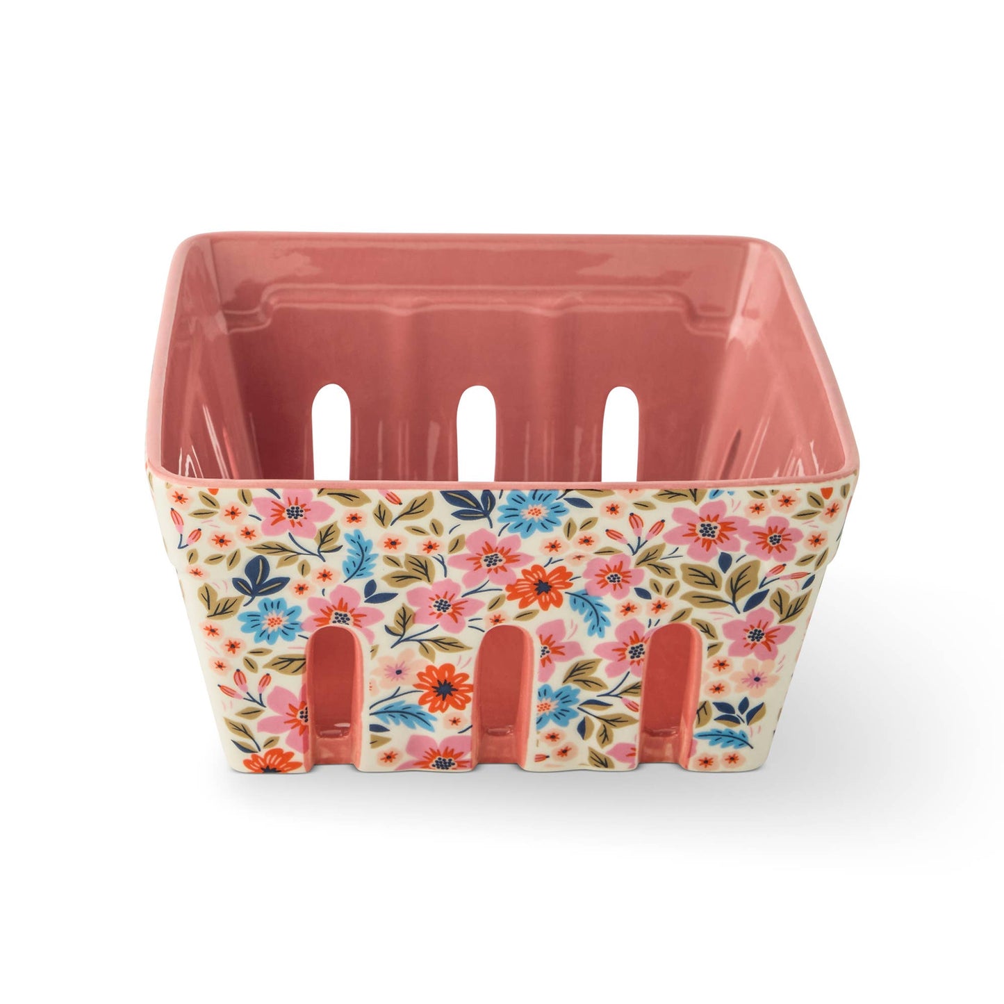 Pink Wildflower Berry Basket