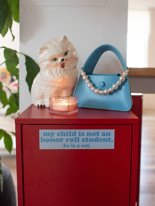 Honor Roll Cat Bumper Magnet- Blue/Boy