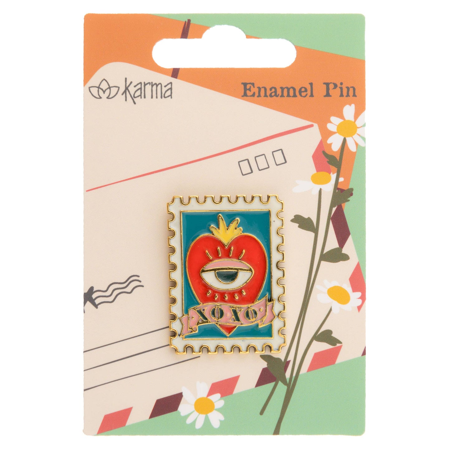 Heart Stamp Enamel Pin