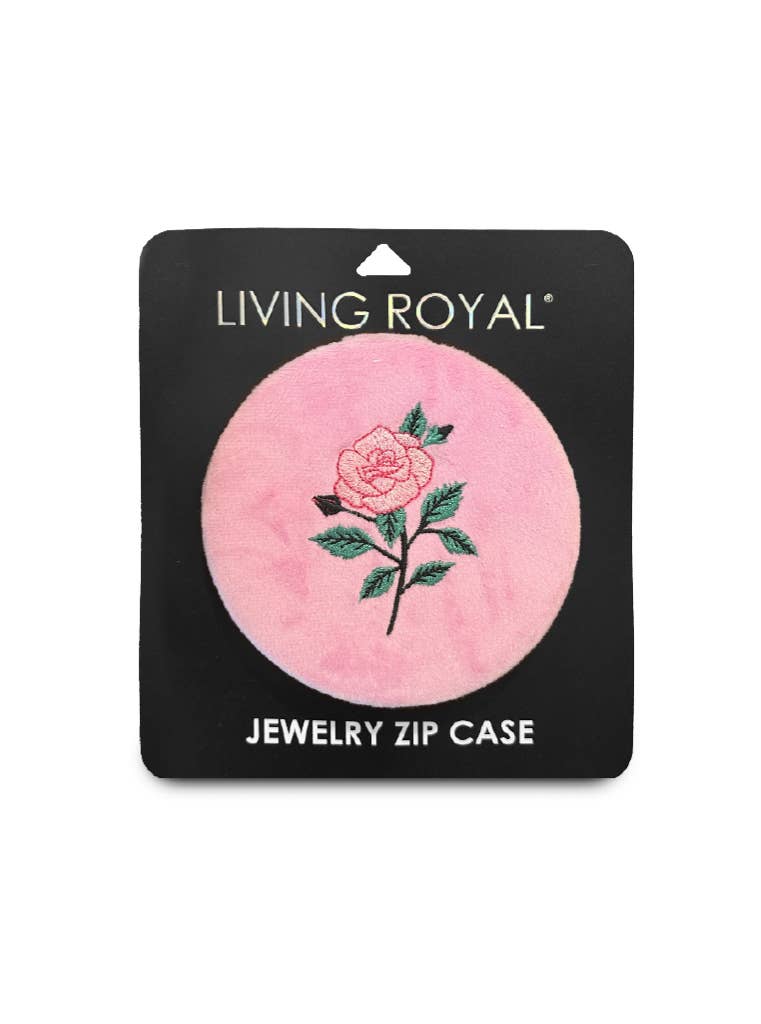 Cherries & Cream Velvet Jewelry Zip Case