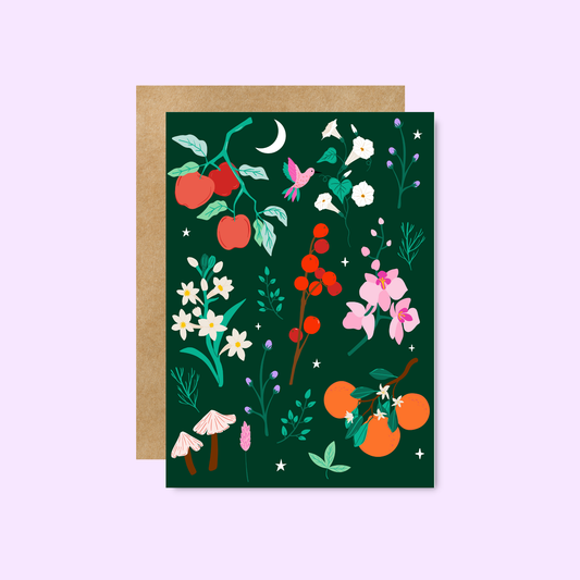 Midnight Floral Greeting Card