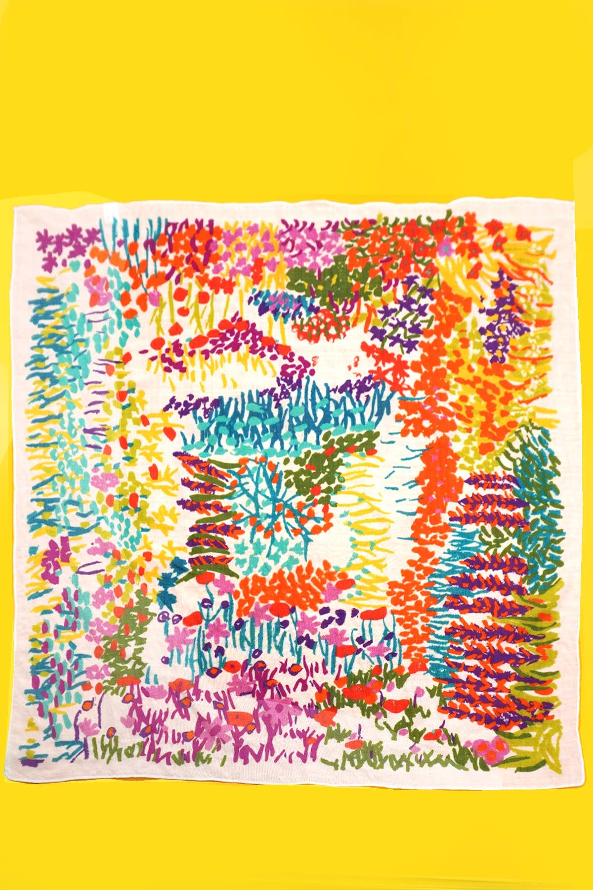 Bright Floral Cotton Bandana Scarf