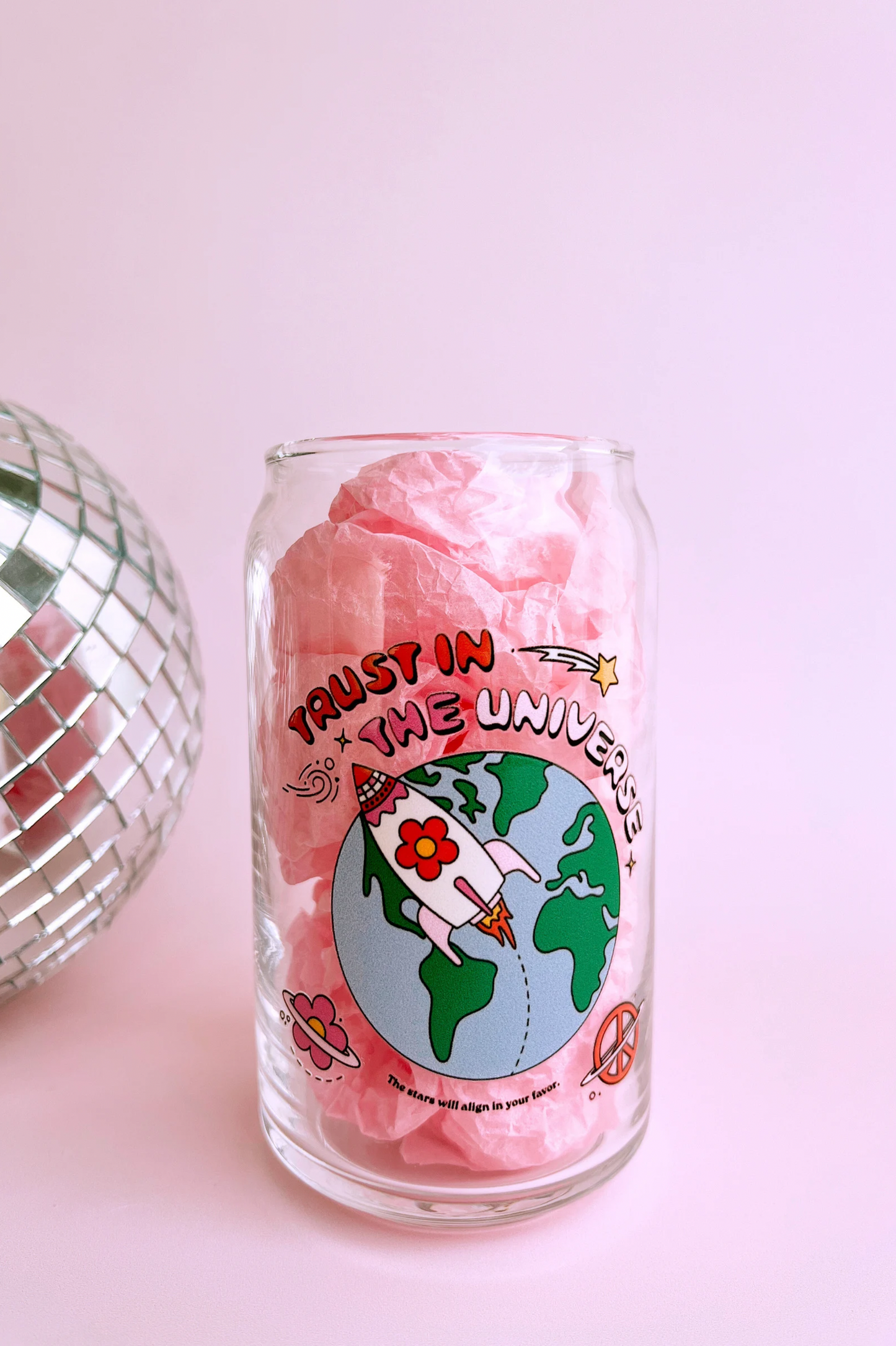 Trust The Universe Glass Cup