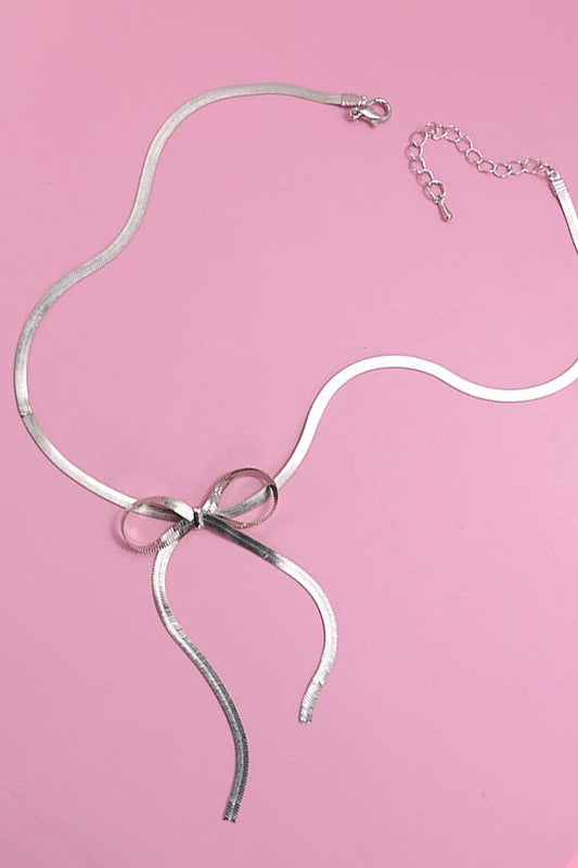 Ribbon Necklace (Silver + Gold)