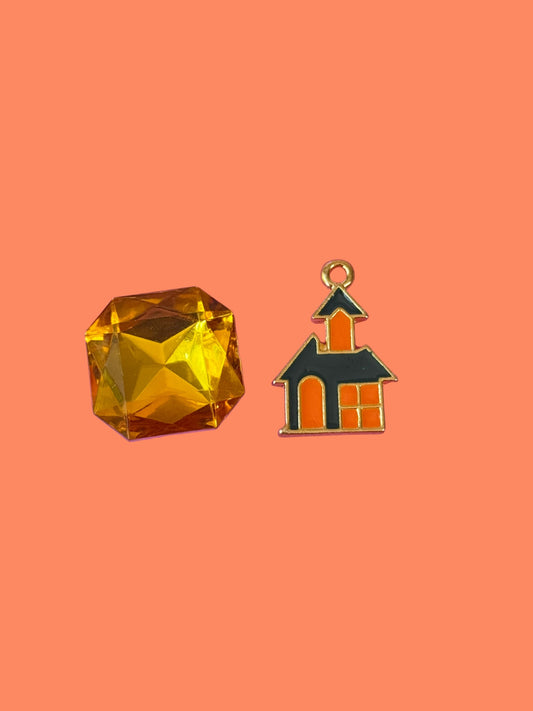 Haunted House Gold Charm
