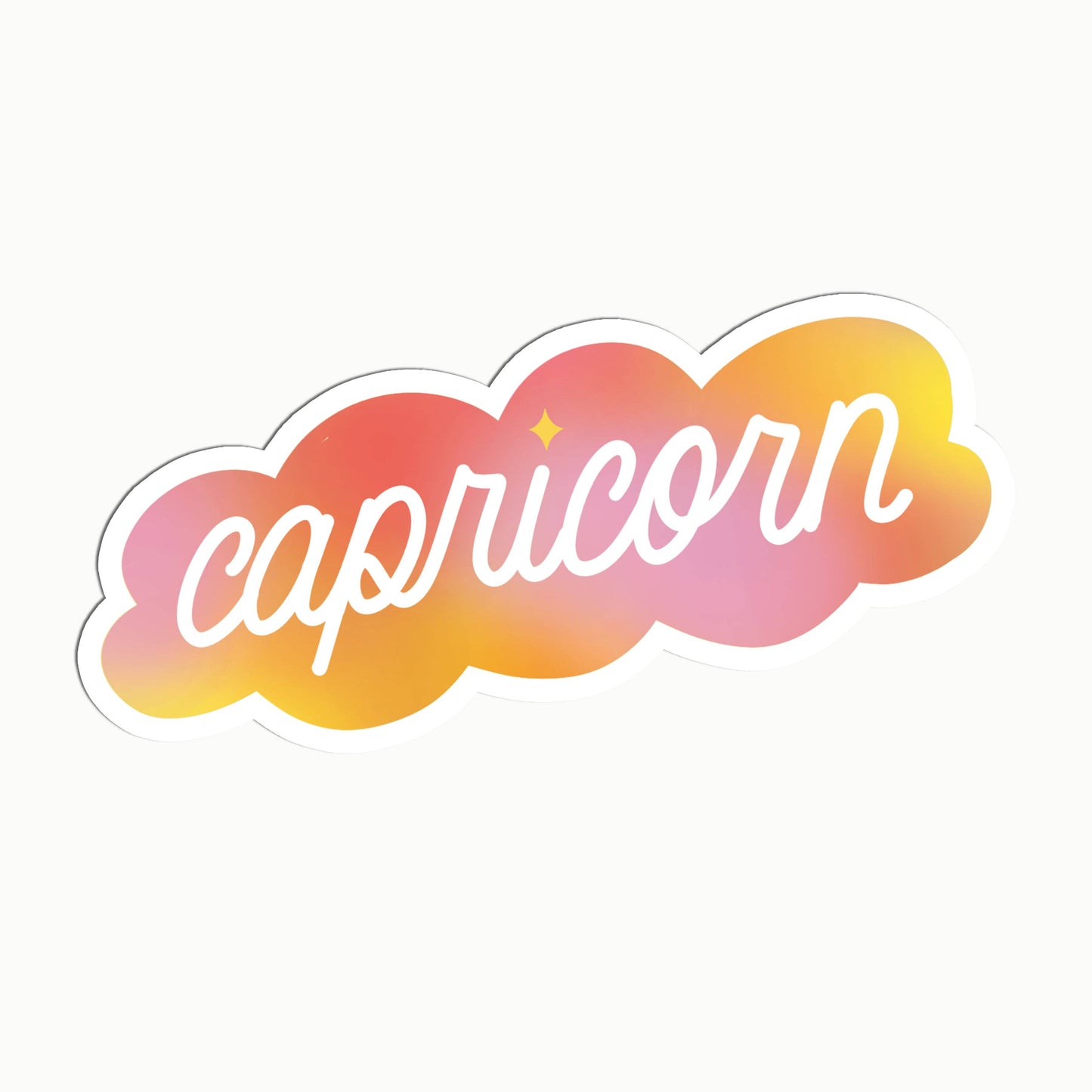 Capricorn Gradient Clear Die Cut Sticker