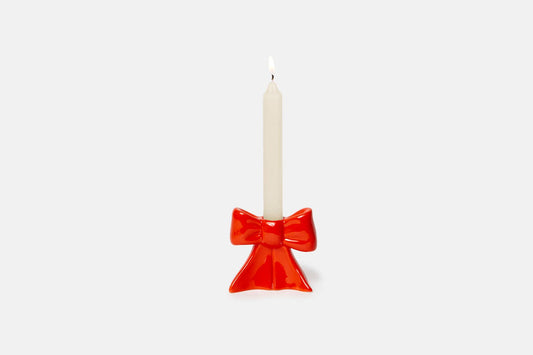 Red Bow Candle Holder - Small