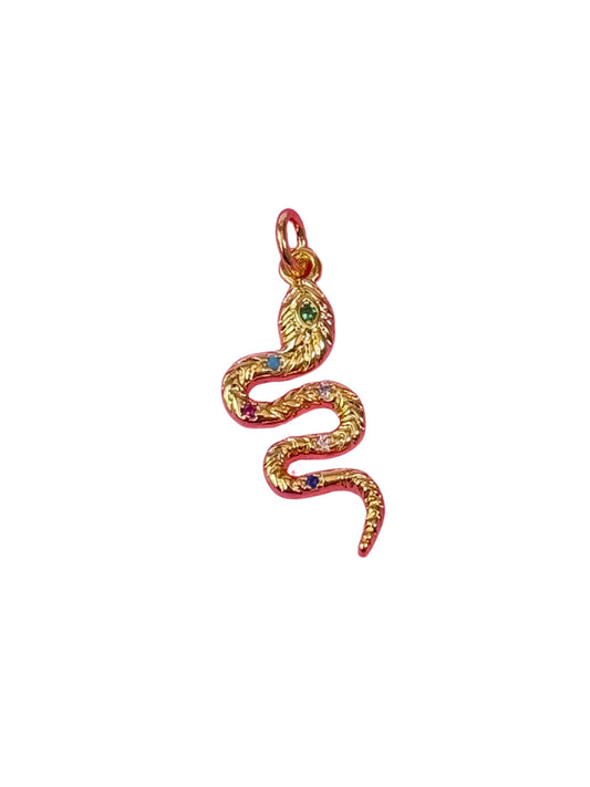 Wavy Serpent Gold Charm