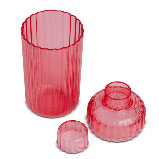 Retro Ribbed Cocktail Shaker - Pink