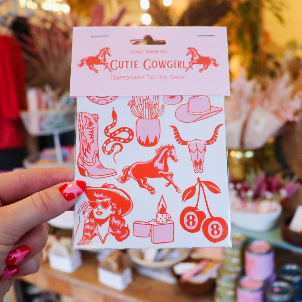 Cutie Cowgirl Temporary Tattoos