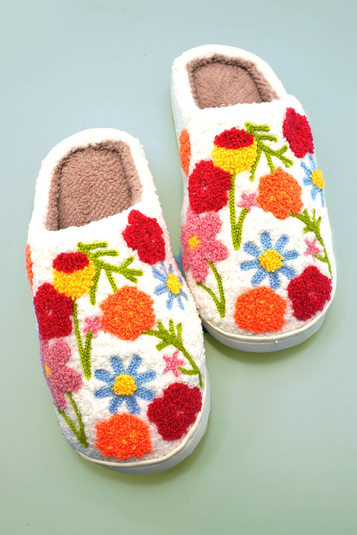 Bright Floral Slippers