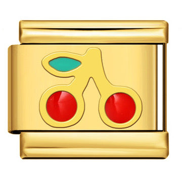 Gold Cherry Italian Charm