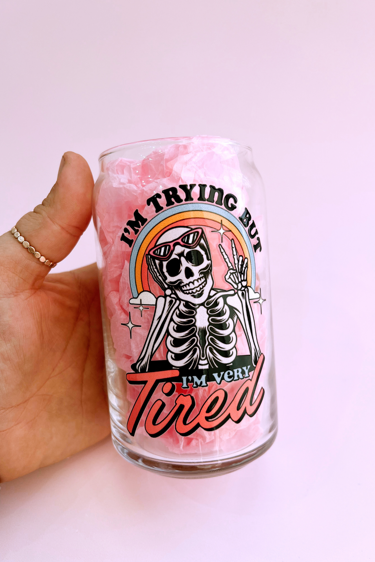 Dead Tired Glass Cup