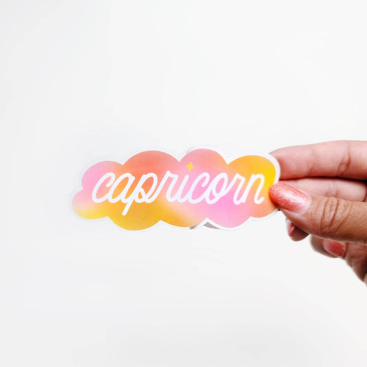 Capricorn Gradient Clear Die Cut Sticker