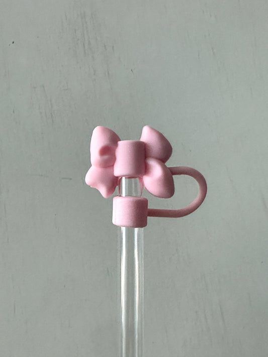 Pink Bow Straw Cover