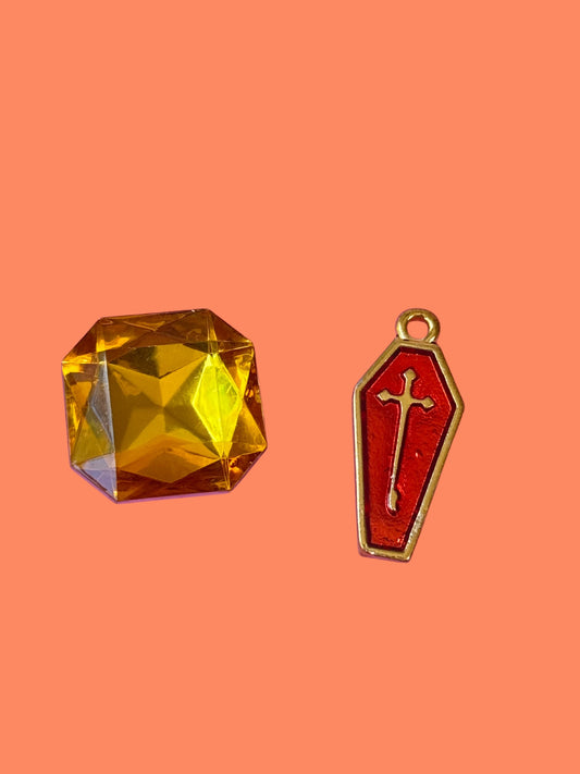 Spooky Coffin Gold Charm