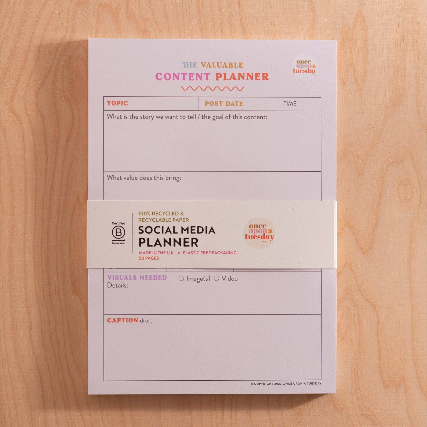 Social Media Content Planning Pad - Colourful