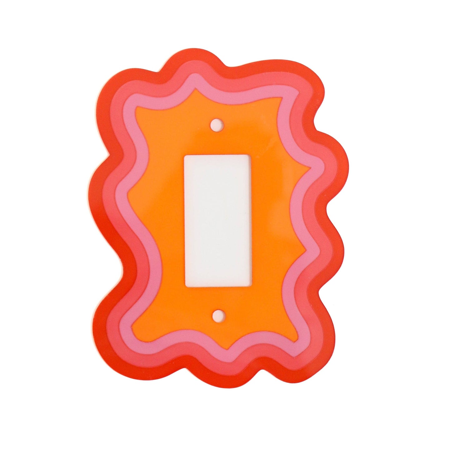 Red and Orange Squiggle Light Switch Plate