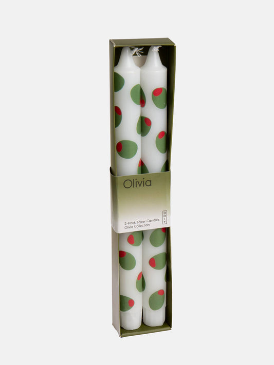 Olive - Set of 2 Taper Candles