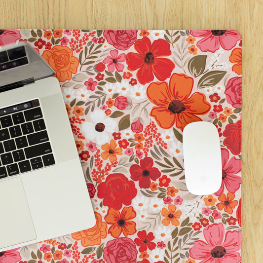 Rosewood Blooms Desk Pad