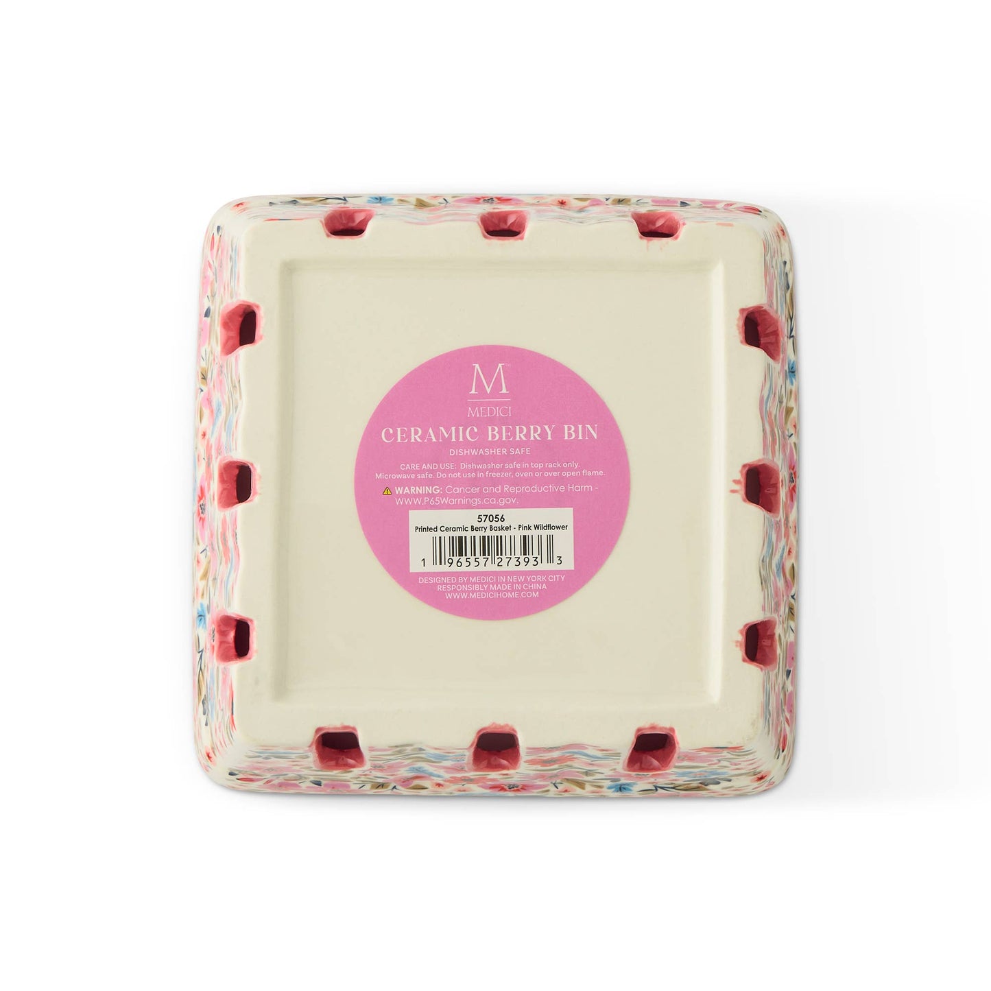 Pink Wildflower Berry Basket
