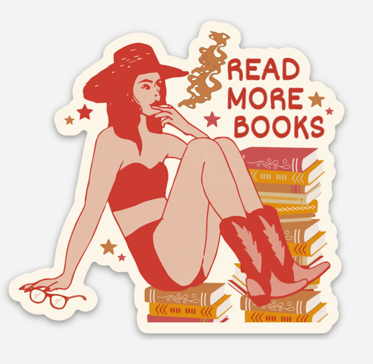 Read More Books Cowgirl Sticker