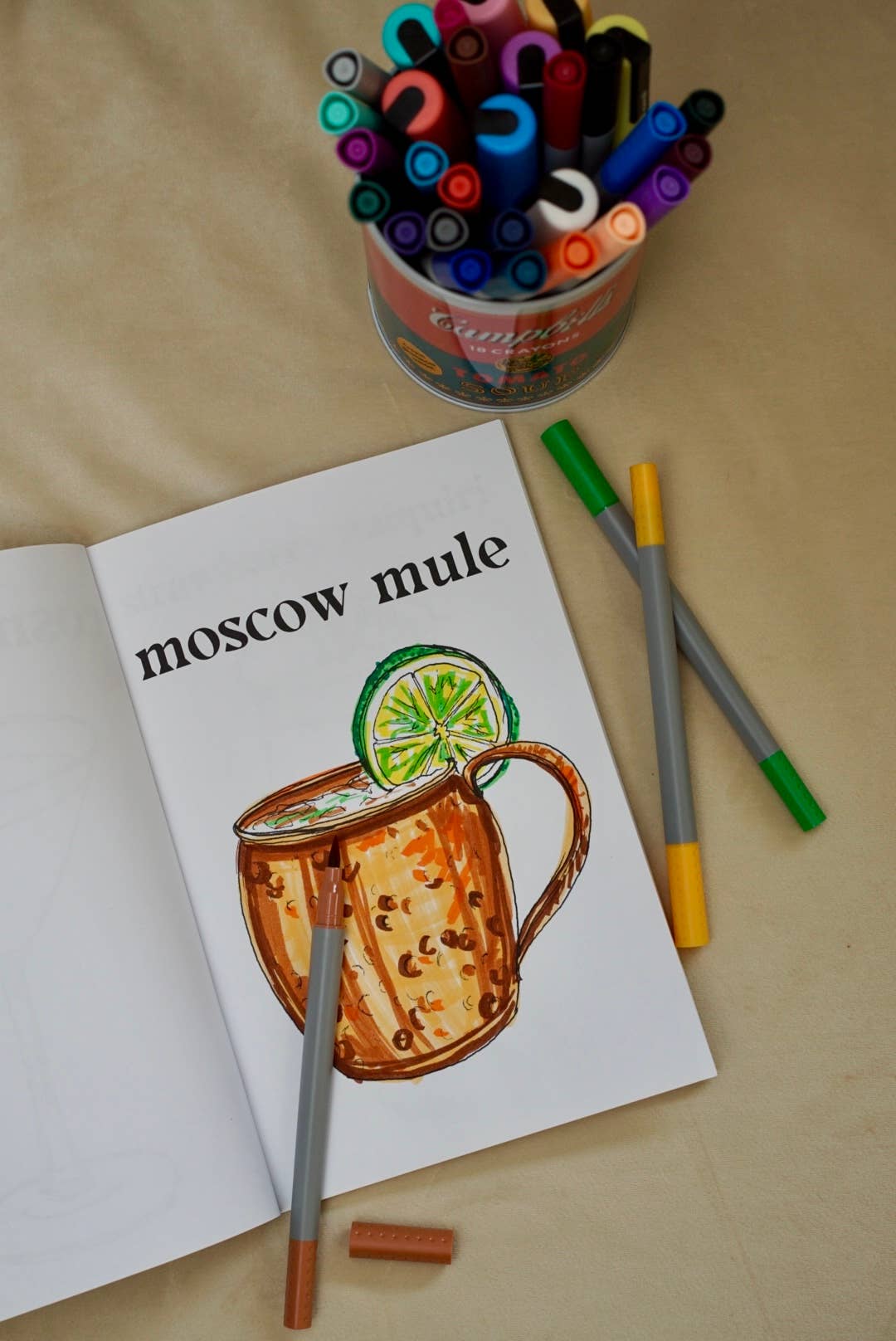 "But First, Cocktails" Coloring Book