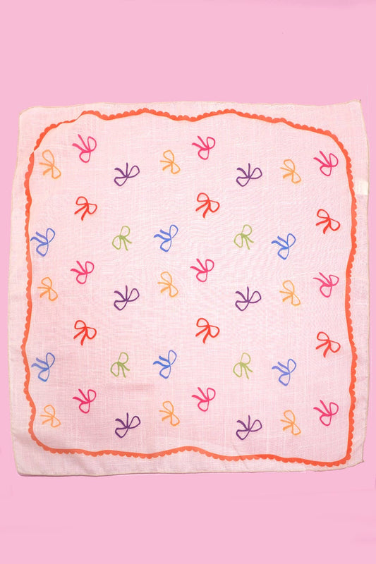 Multi-Color Bow Print Bandana Scarf