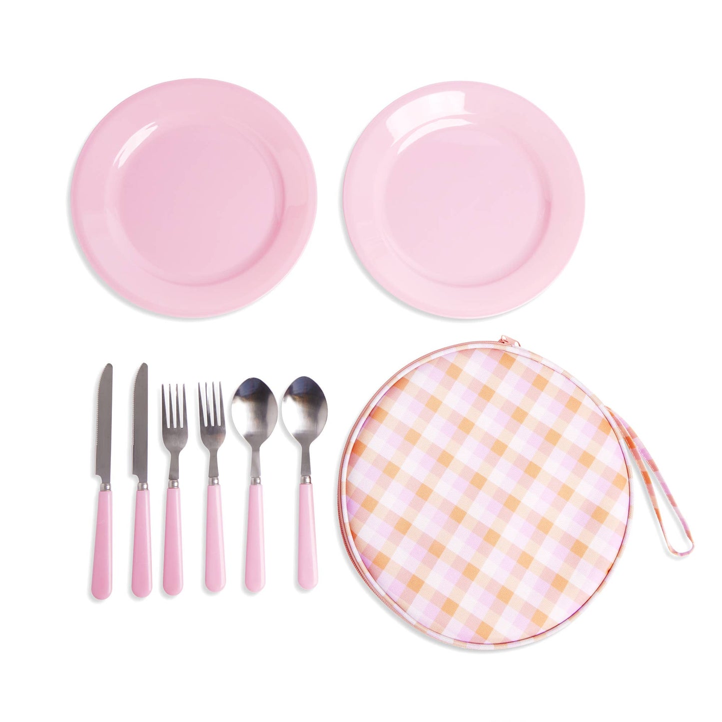 Sunset Gingham Picnic Pouch Set