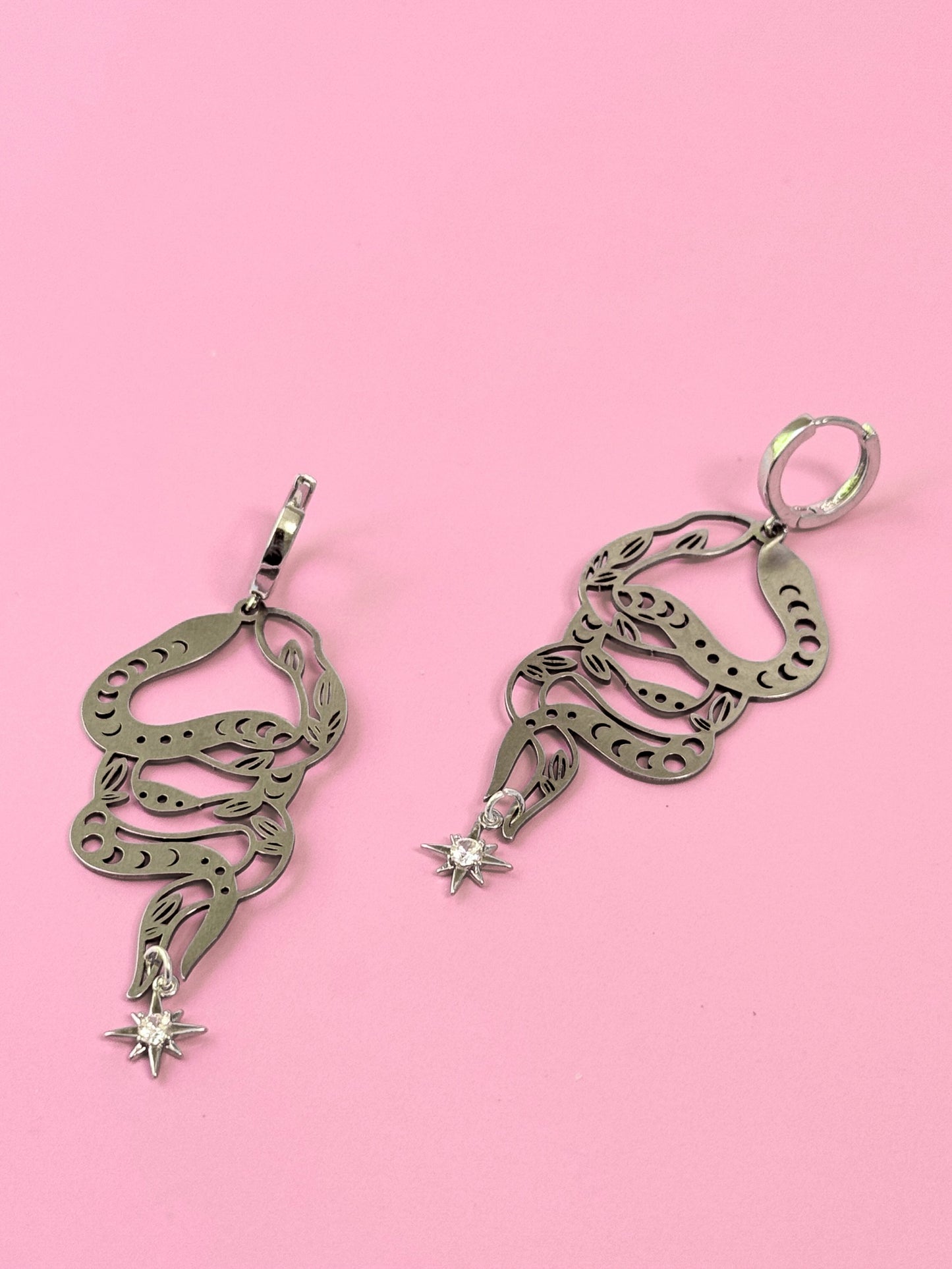 Celestial Serpent Dangles (Brass + Silver)