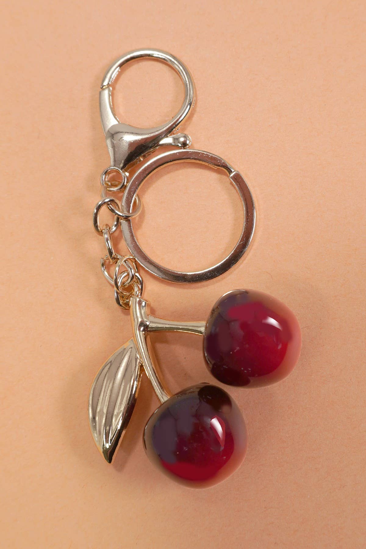 Shiny Cherry Drop Keychain / Bag Charm