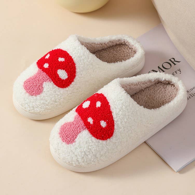 Red & Pink Mushroom Slippers